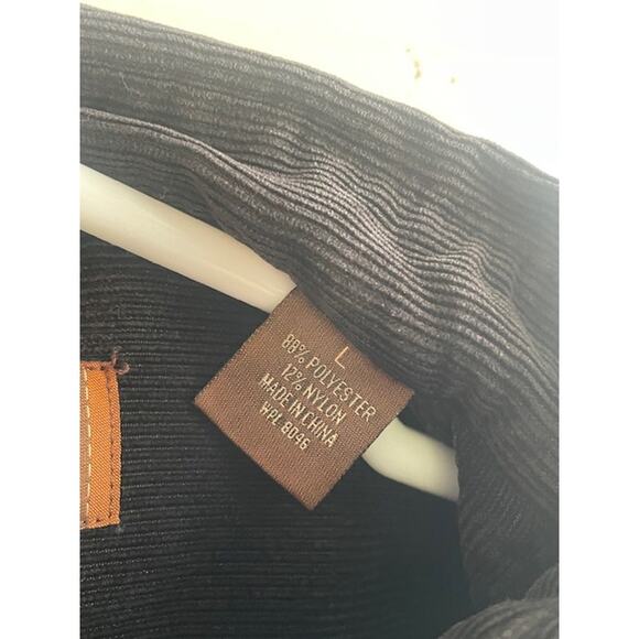 Tasso Elba Men's Size Large Thin Wale Corduroy Black Shirt‎ - Picture 5 of 5